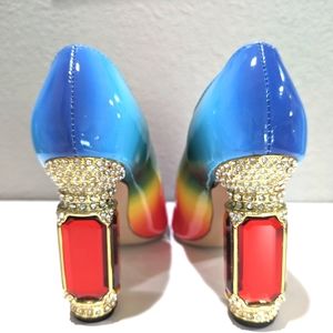 FSJ jewel heeled rainbow pumps 9